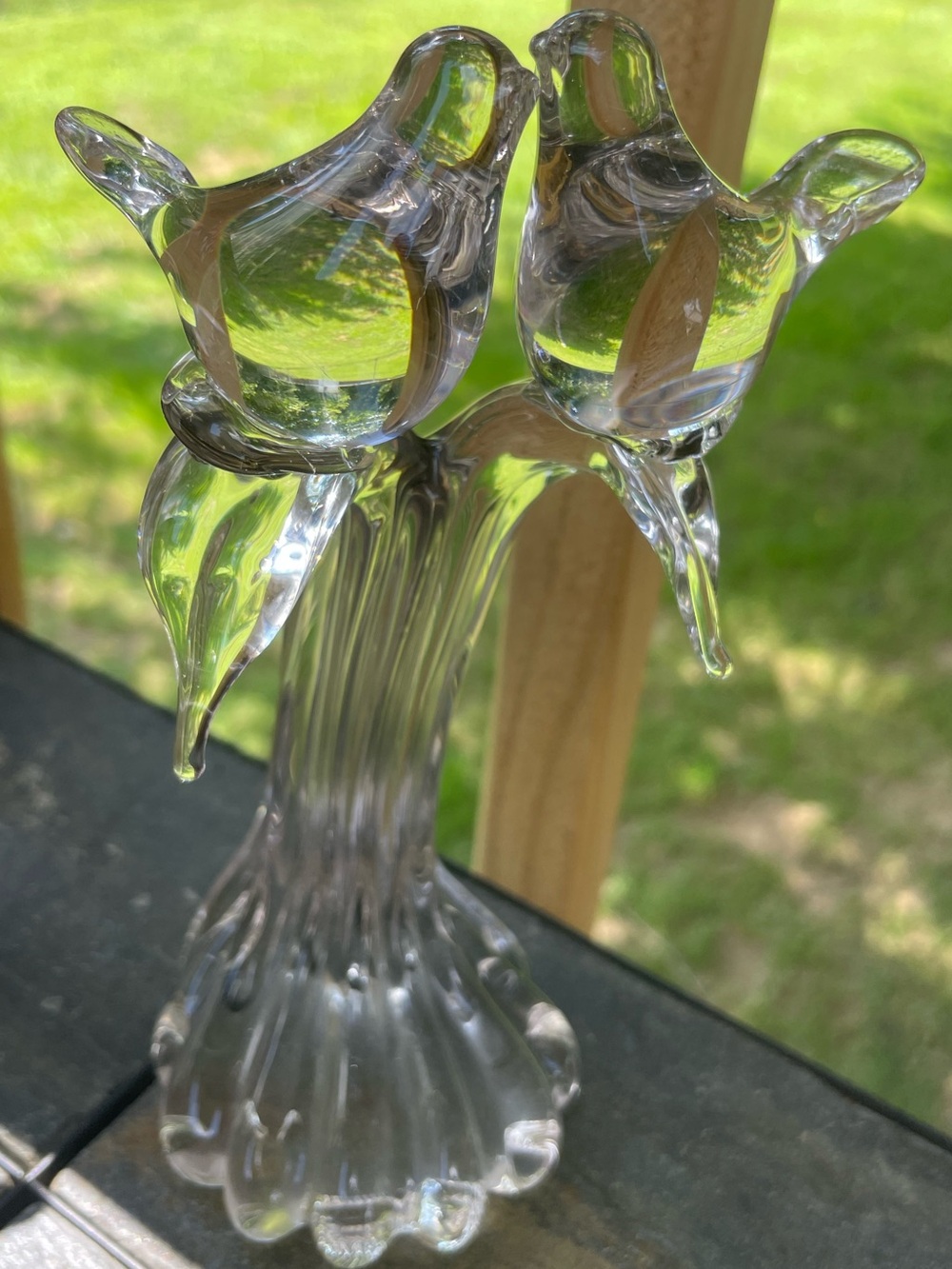 Vintage Murano Glass Love Birds/ Devotion Doves Figurine: Balos Style, 7" Tal